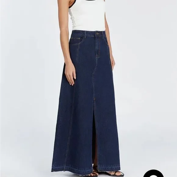 DISSH LENNON INDIGO DENIM MAXI SKIRT size 2 - Picture 3 of 13